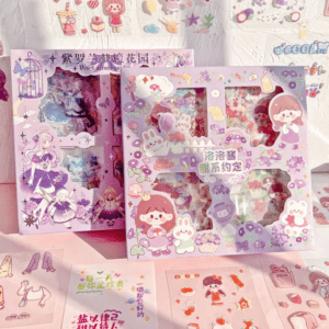 Hộp 25 tờ Sticker PET trang trí sổ phong cách dễ thương cute chống thấm nước