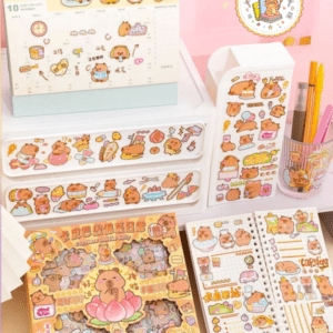Hộp 100 Tấm Sticker Capybara, Labubu, Kuromi, Babythree Cute – Sticker Dán Tập Vở, Bình Nước, Điện Thoại Siêu Dễ Thương