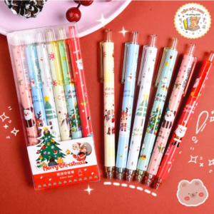 Set 6 Bút Mực Gel Đen Hoạt Hình Dễ Thương Hàn Quốc là sự kết hợp hoàn hảo giữa tính tiện lợi mang phong cách dễ thương đáng yêu.